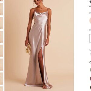 Birdy Grey Lisa Long Bridesmaid Dress in Shiny Satin Taupe